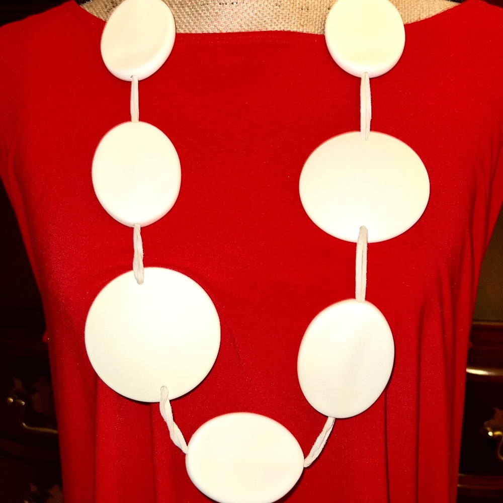 MarlaWynne White Disk Necklace or Belt